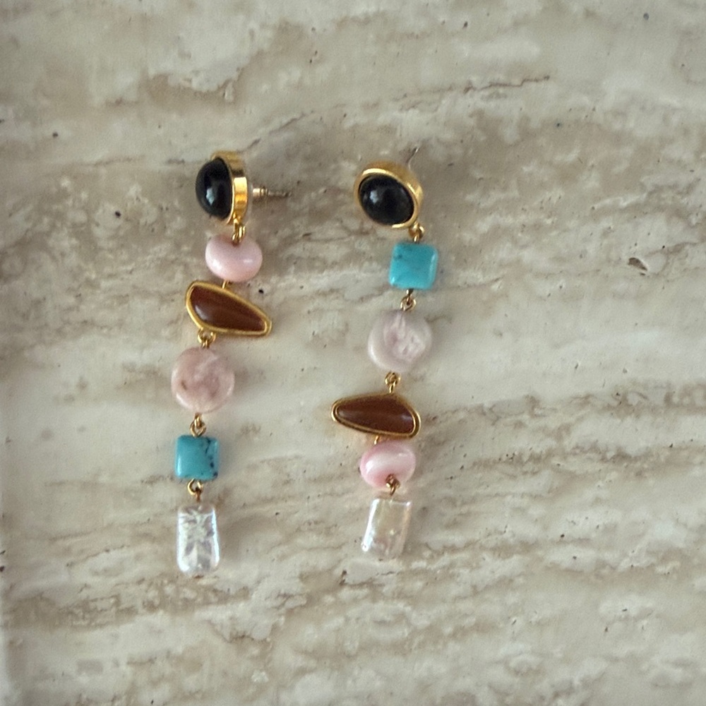 Lizzie Fortunato Elegant Multicolor Dangle Earrings